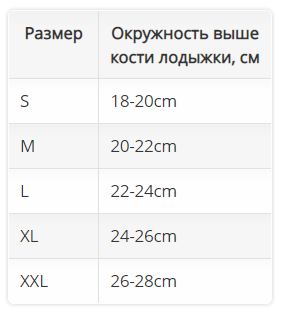 бандаж на голеностоп